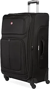 SwissGear - Sion Softside Expandable Luggage, Checked-Large 29-Inch, Black