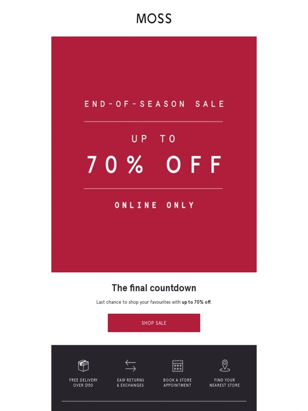 Moss Bros - Sale ends midnight ?