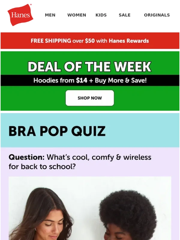 Hanes - Double Up & Save on Bras that Make the Grade ?