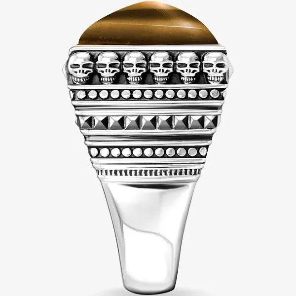 Thomas Sabo Ring ethno skulls brown