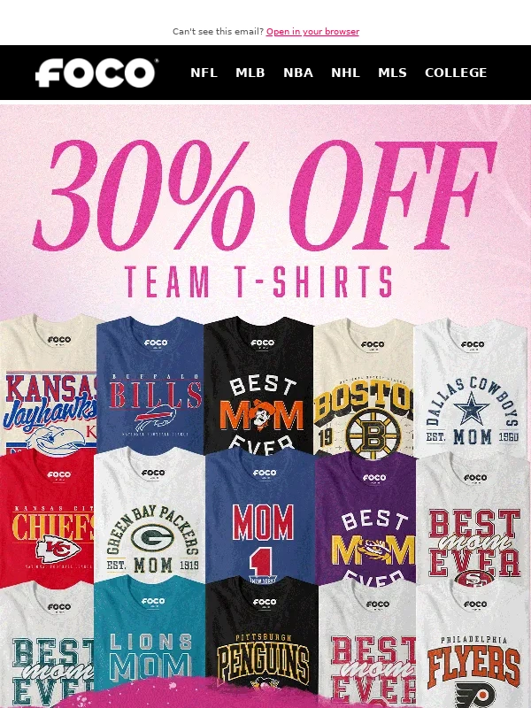 FOCO - Last Call for 30% Off T-Shirts! ?