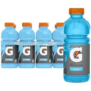 Gatorade Thirst Quencher Sports Drink, Cool Blue, 20oz Bottles, 8 Pack, Electrolytes for Rehydration