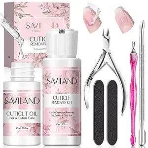 SAVILAND - Cuticle Remover and Cuticle Oil Kit, 1.01 oz Cuticle Oil, Home Use