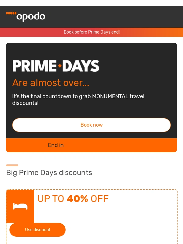 Opodo - ⏳ Prime Days: The final hours are here