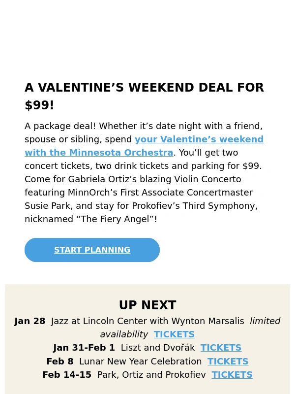 Minnesota Orchestra - Orchestra Hall is for lovers (of Valentine's Day deals ?)
