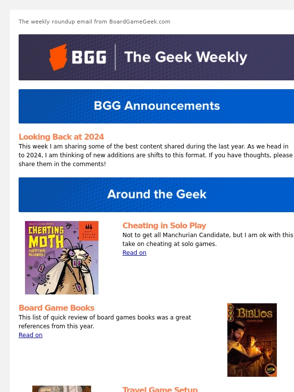 BoardGameGeek - Happy Holidays – The Geek Weekly Issue #552