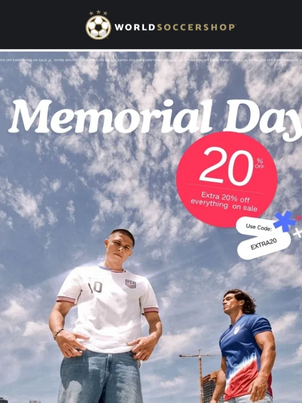 World Soccer Shop - ? EXTRA 20% OFF everything on sale!