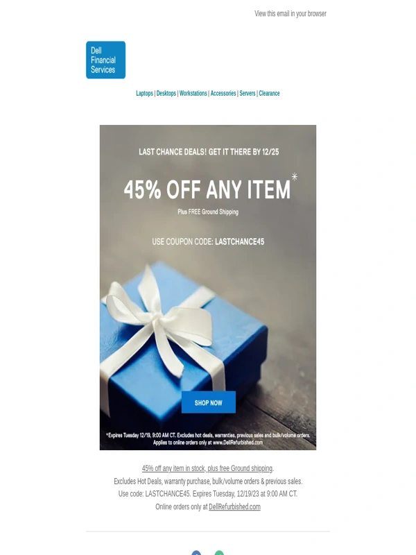 Dell Refurbished - ?Last chance,get it there by Christmas!