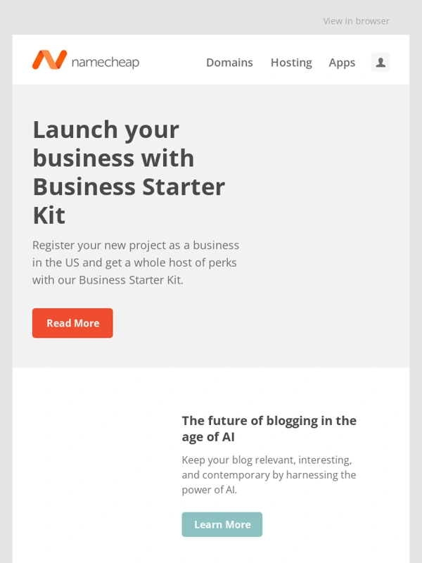 Namecheap - Want to start a business? Do it for FREE