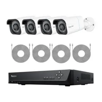 Reolink RLK8-810B4-A Black Bundle RLK8-810B4-A Smart 4K Security Kit with Black IP Cameras with Person/Vehicle Detection