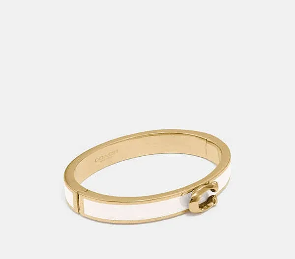 Coach Women's Signature Push Hinged Bangle