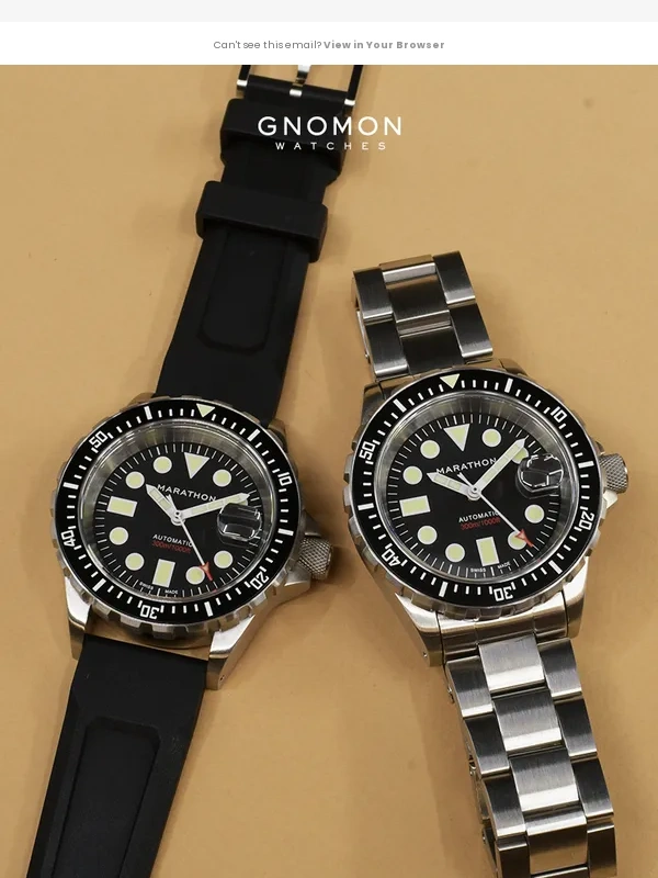 Gnomon Watches - The new Marathon OSAR with date comes in either bracelet or rubber