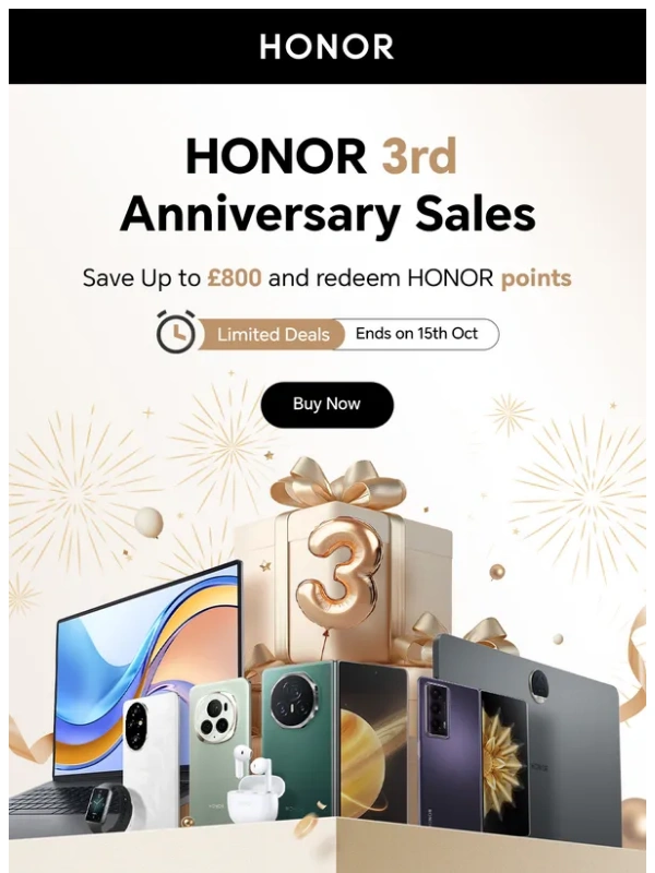 hihonor.com - LAST Chance❗️ HONOR 3rd Anniversary Sales you can't miss!