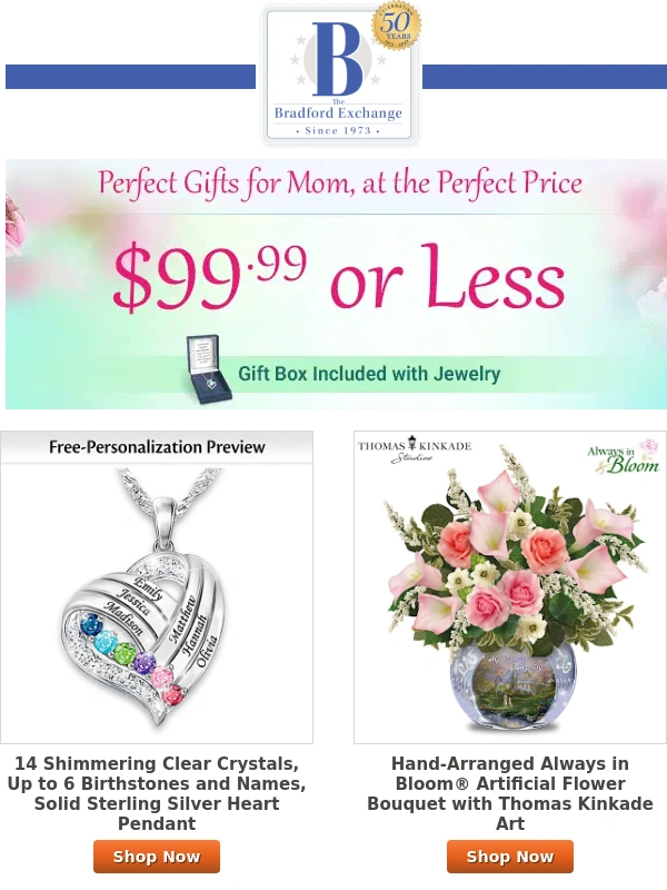 Bradford Exchange - $99.99 or Less - Heartfelt Mother's Day Gifts