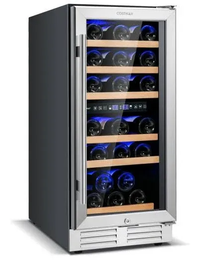 Costway 30-Bottle Freestanding Wine Cooler FP10125US-SL