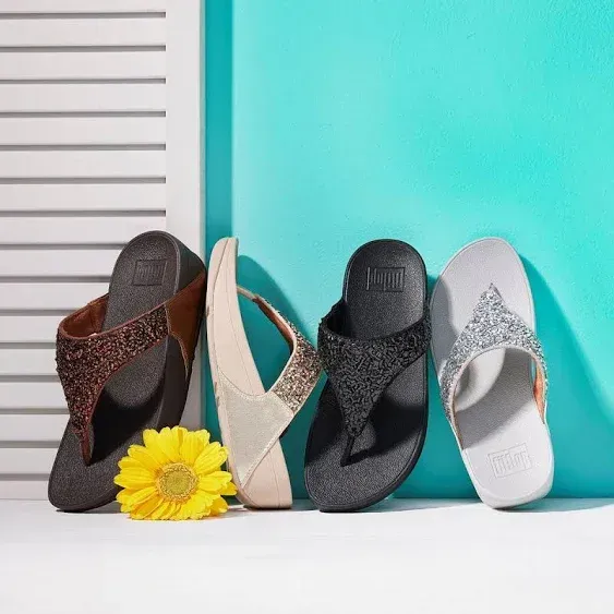 FitFlop Lulu Shimmer Foil Toe-Post Sandal
