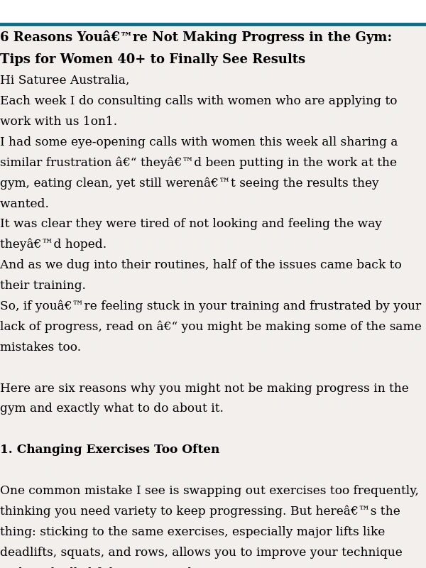 Vimeo - The 6 Hidden Reasons You’re Not Seeing Gym Results