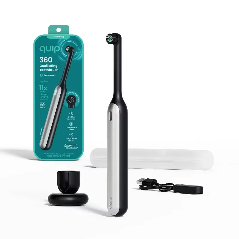 quip - 360 Oscillating Rechargeable Electric Toothbrush, with Travel Case