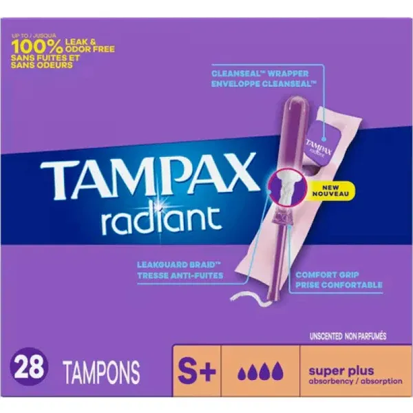 Tampax Radiant Super Plus Absorbency Tampons