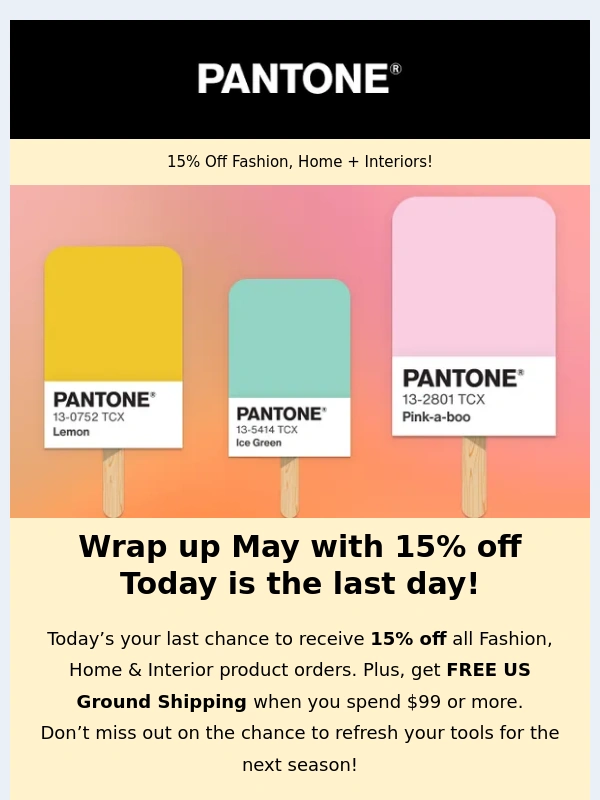 Pantone - LAST DAY: 15% Off ?