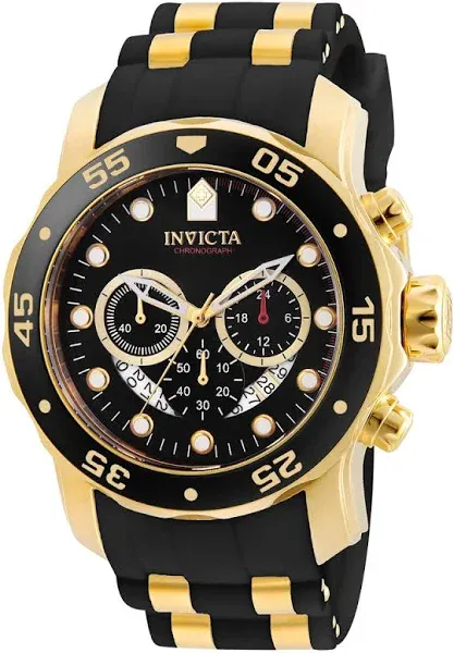 Invicta Men's Pro Diver Chronograph Quartz Watch with Silicone Strap