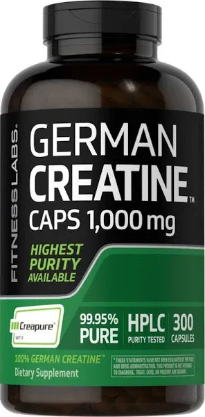 German Creapure Creatine Monohydrate 1000 mg 300 Capsules