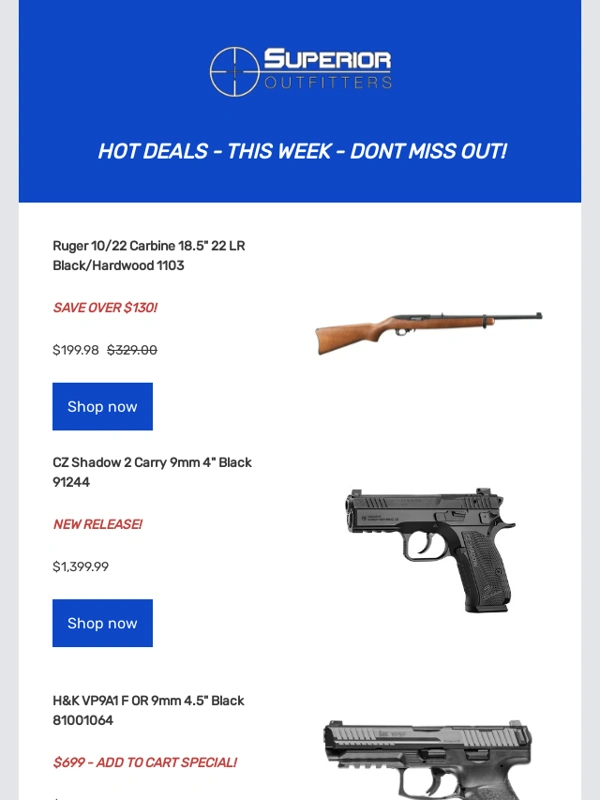 Superior Outfitters - ?Deals of the day!