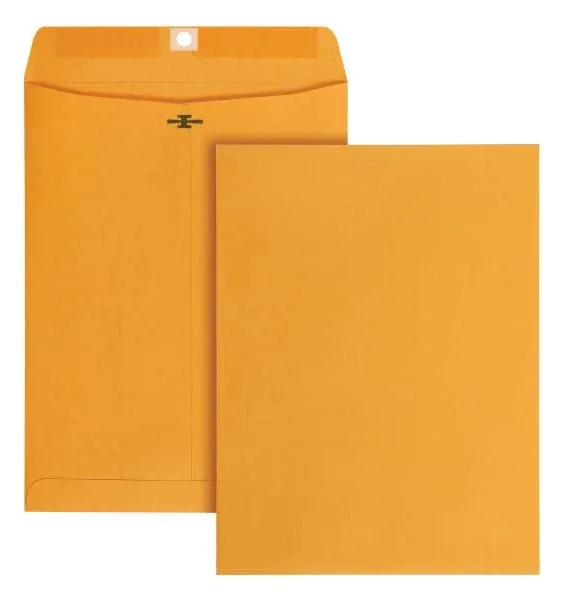 Office Depot Clasp Envelopes 9" x 12" Brown (Box of 100)