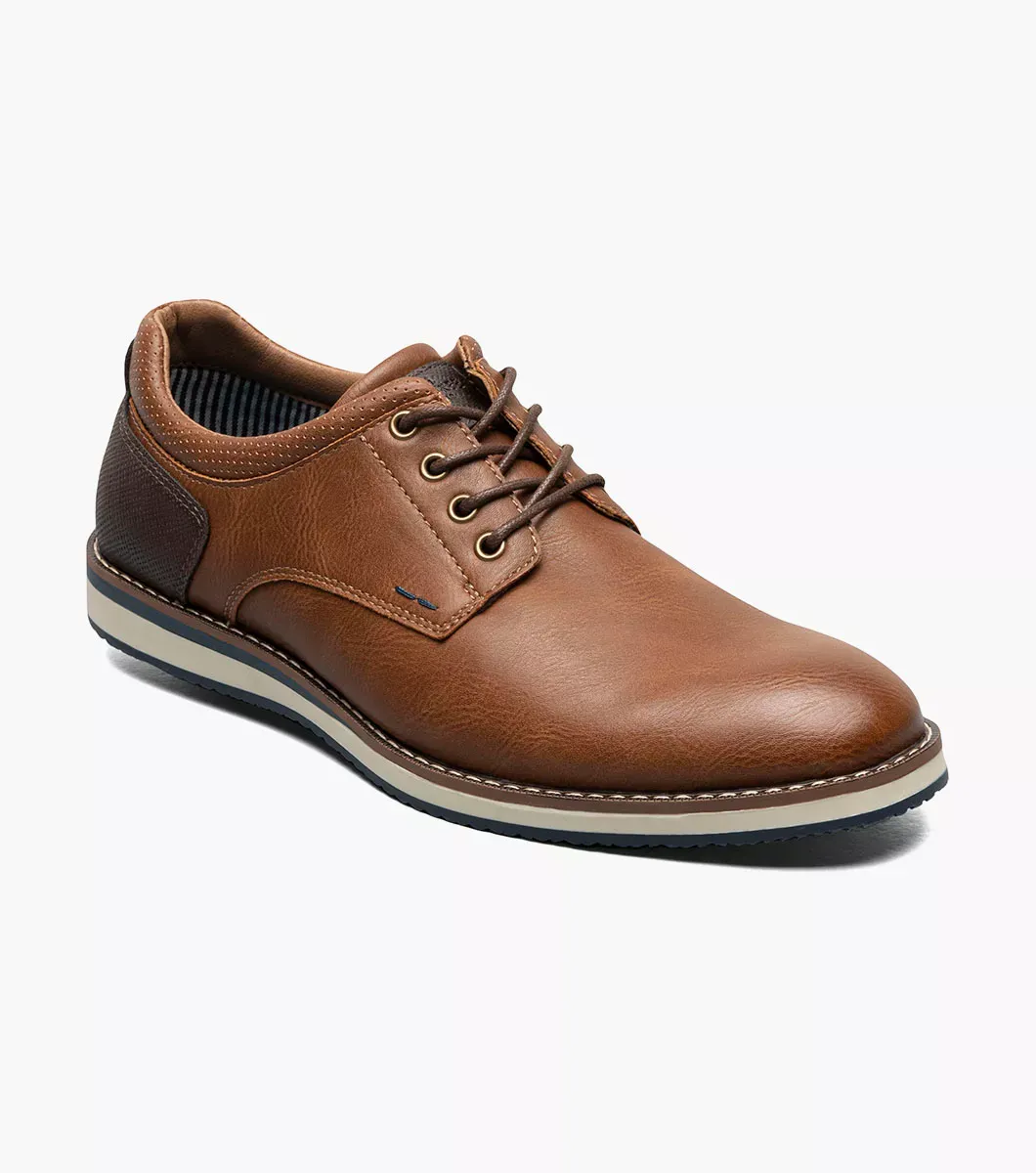 Nunn Bush Shoes Hyde II Plain Toe Oxford Cognac Size 8