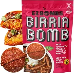 EZ Bombs Birria Bomb Seasoning, Pack of 2 – Authentic Mexican Spice Mix for Tacos, Burritos, Nachos, and Quesadillas – Made with Real Chiles, Herbs, and Spices for Quick and Flavorful Meals