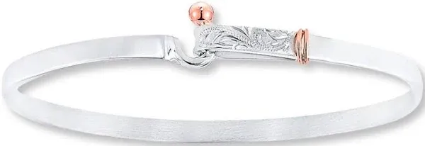 Sterling Silver & 14K Rose Gold Bangle Bracelet