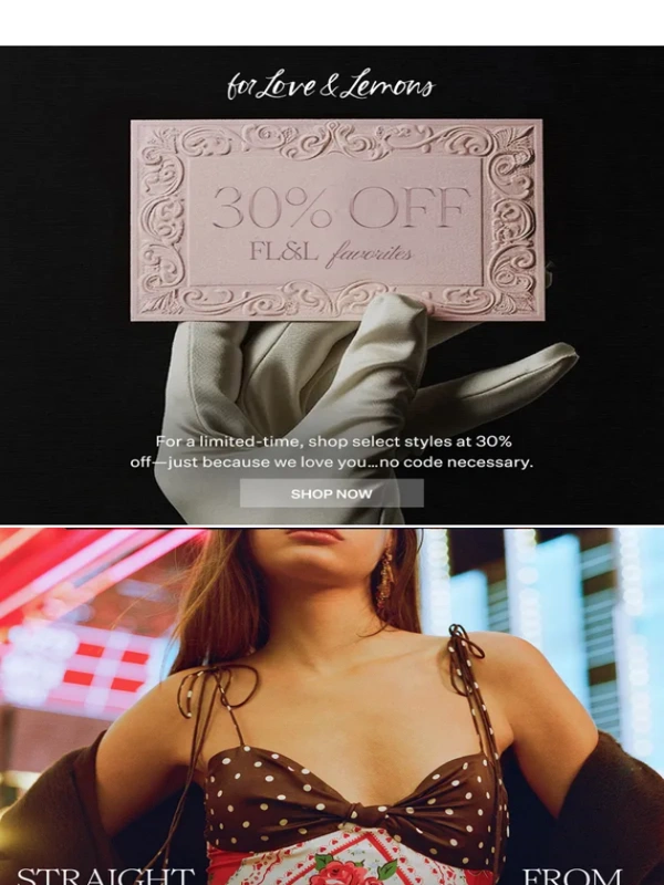 For Love and Lemons - Take 30% off bestselling dresses & lingerie