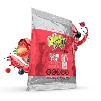 Sqwincher Zero Qwik Stik, Sugar Free, Low Calorie, Low Sodium Electrolyte Powder Hydration Drink Mix, Fruit Punch, .11 0z Packet (Pack of 50)