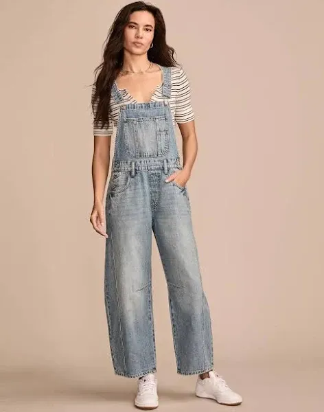 Lucky Brand Women's Barrel-Leg Denim Jumpsuit