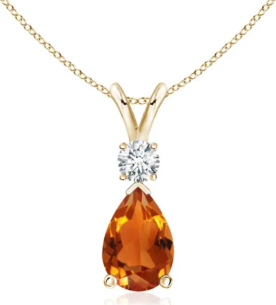 Teardrop Pendant with Diamond