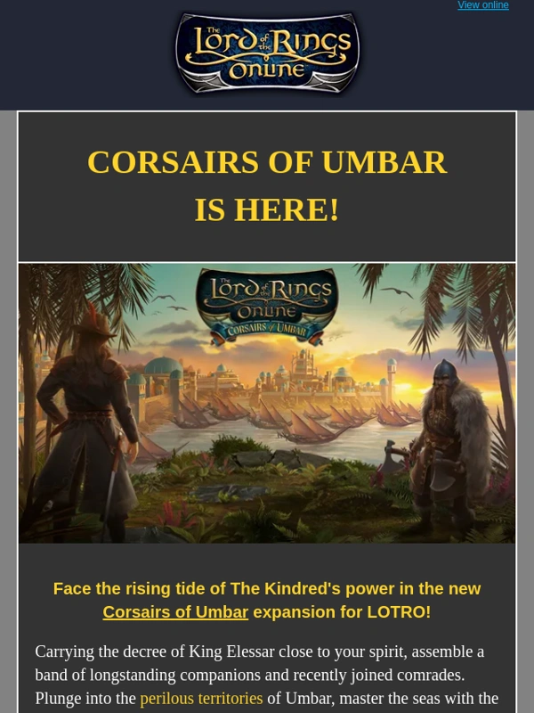 Lotro - Corsairs of Umbar Is Out Now