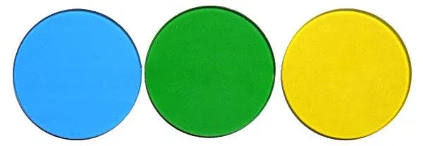 AmScope FT-BGY32 32mm Blue Green and Yellow Filters for Microscopes
