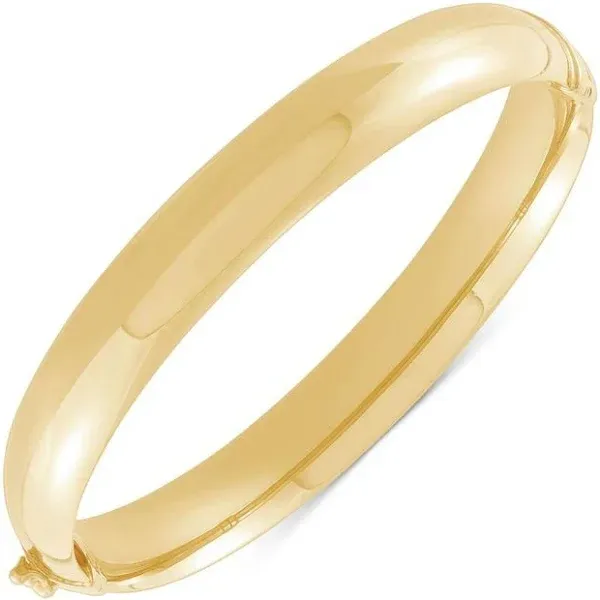 Italian Gold 18K Gold-Plated Sterling Silver Tube Hinge Bangle Bracelet