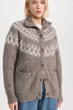 Alex Mill Emmie Fairisle Cardigan In Wool