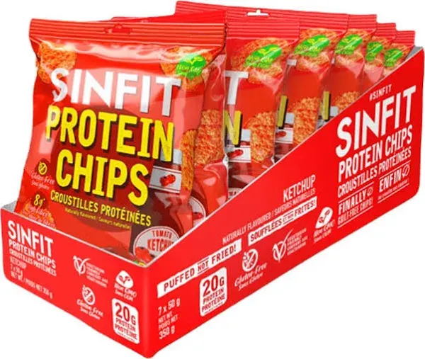 SinFit Protein Chips Box of 7 Ketchup