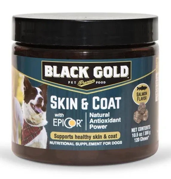 Black Gold Salmon Flavored Soft Chew Skin & Coat Supplement Chews