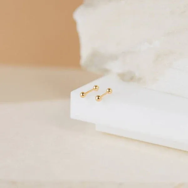 Caitlyn Minimalist Nora Duo Stud Earrings in Sterling Silver