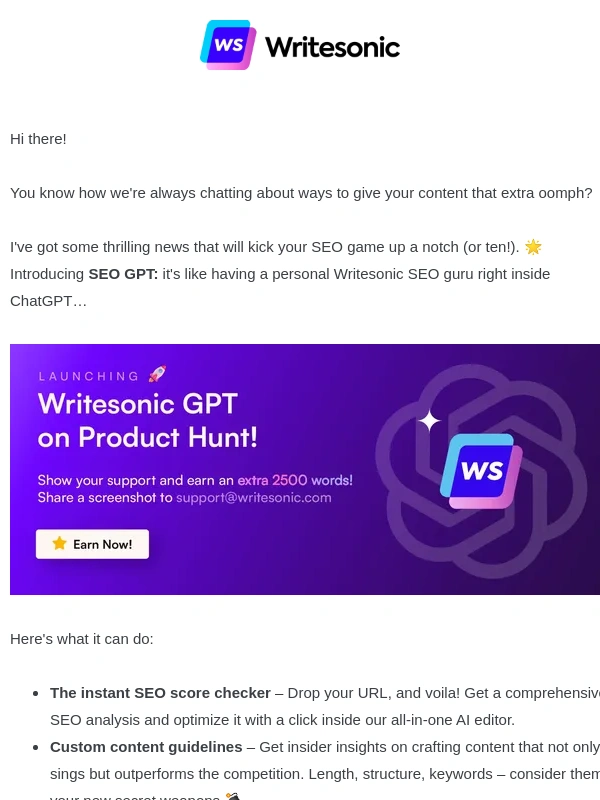 Writesonic - Writesonic + ChatGPT: SEO GPT - Now live on PH