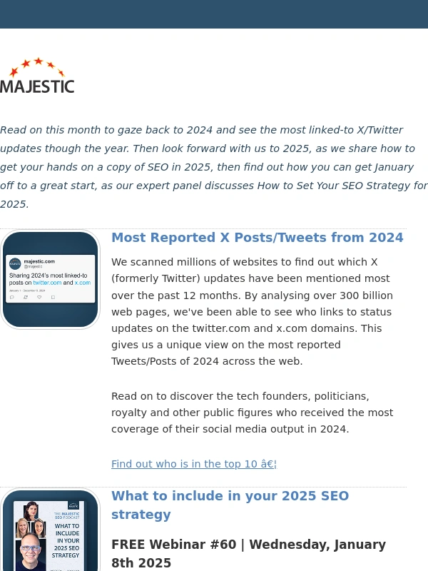 Majestic SEO - Your December newsletter from Majestic