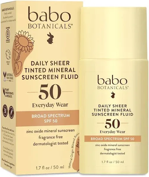 Babo Botanicals Daily Sheer Tinted Mineral Sunscreen Fluid