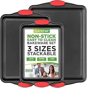 NutriChef 3-Piece Non-Stick Bakeware Set