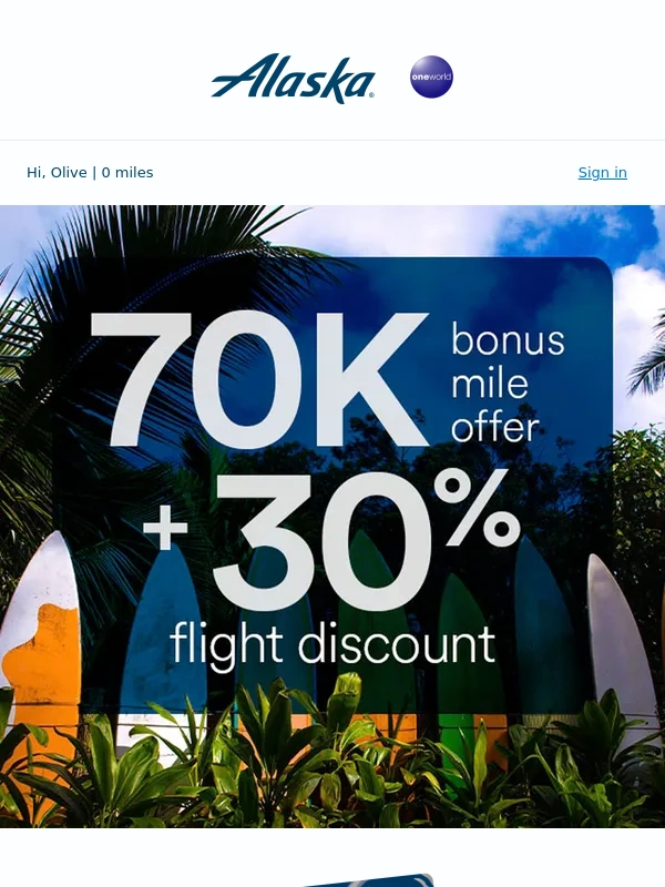 Alaska Airlines - Get a 70,000 bonus mile offer