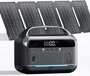 DaranEner Portable Power Station 90000mAh with 40W Solar Panel, LiFePO4 Battery Station, 2 Up to 600W AC Outlets Solar Generator – Power Bank Perfect for Camping, Emergency, Off-Grid, Travel