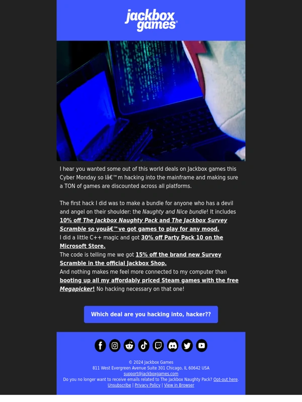 Jackbox Games - I’M HACKING IN(to incredible deals this Cyber Monday)