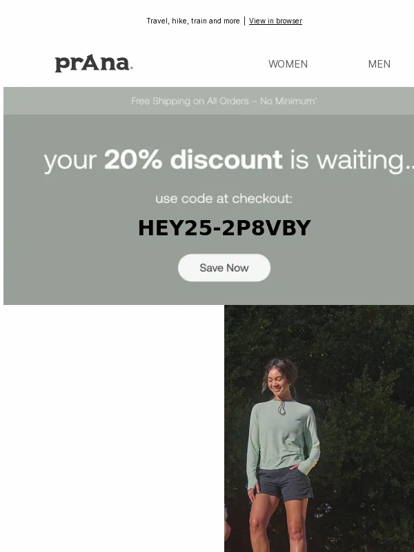 prAna - Don't forget your 20% off!